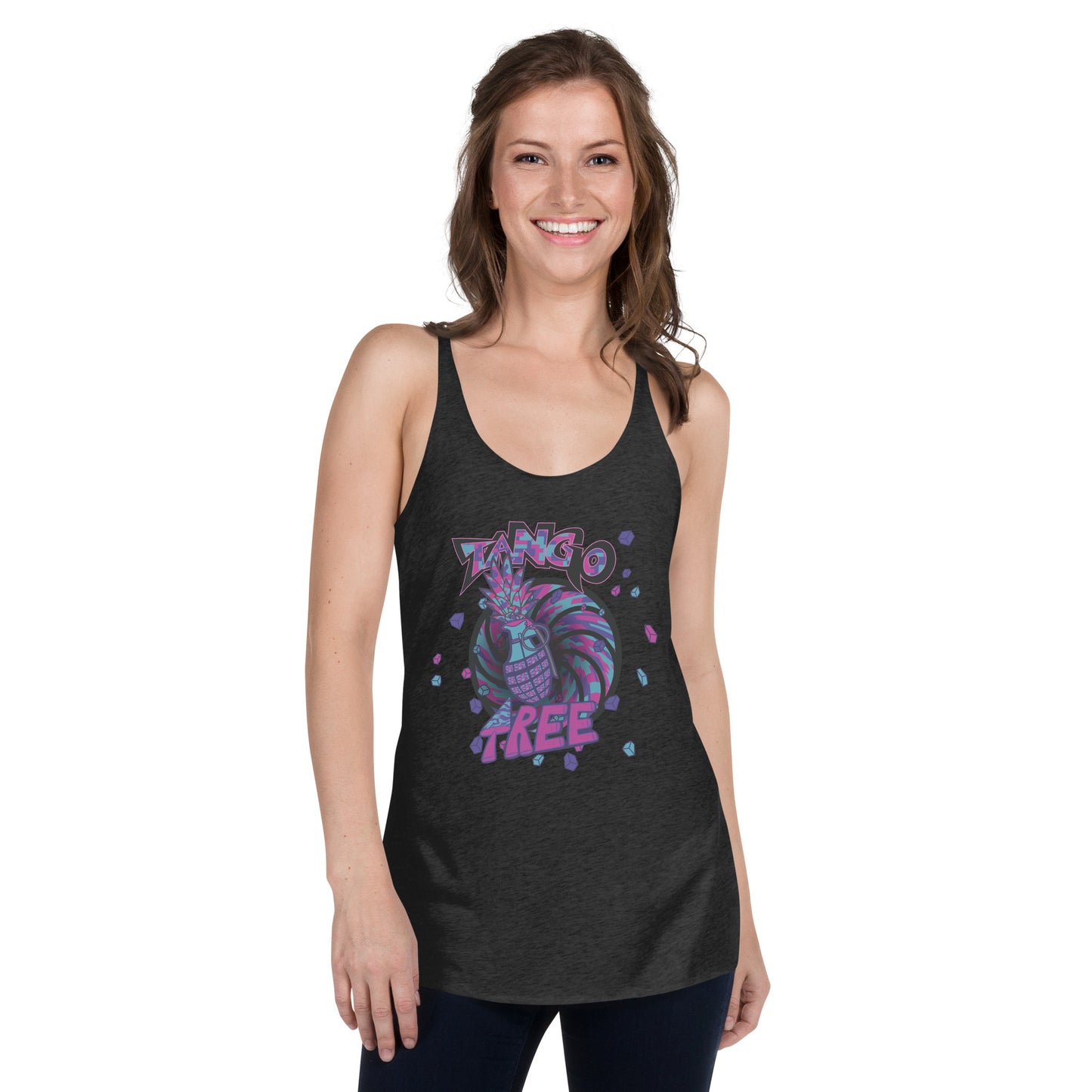 Next level Women's Racerback Tank "Digi The Pineapple Grenade Vortex" Digital Magic Edition