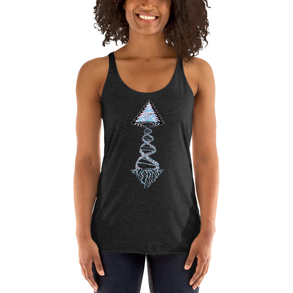 Next Level Women's Racerback Tank "DNA TREE VORTEX" Tiger Stripe Elegant Edition