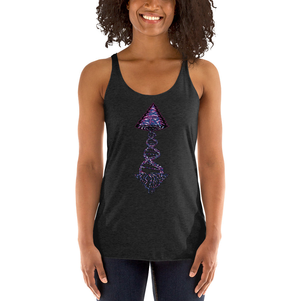 Next Level Women's Racerback Tank "DNA TREE VORTEX" Tiger Stripe Blurple Edition