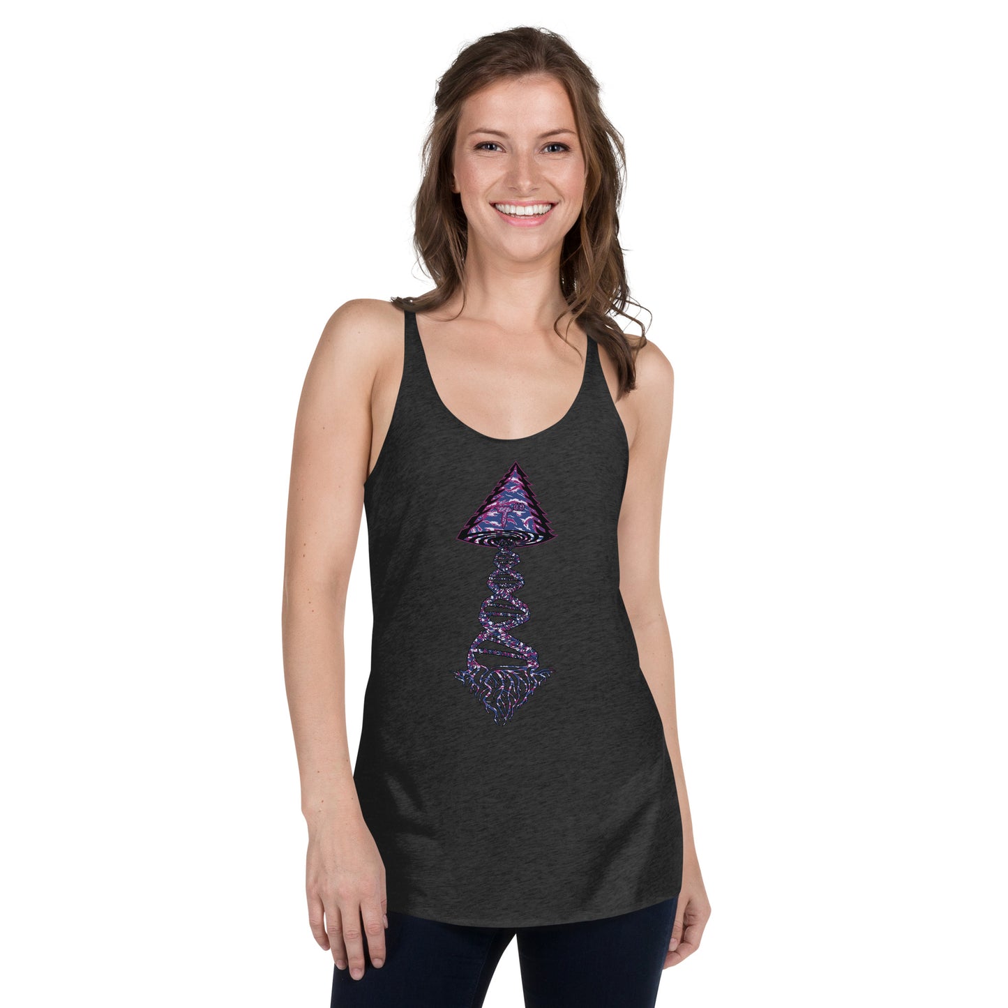 Next Level Women's Racerback Tank "DNA TREE VORTEX" Tiger Stripe Blurple Edition