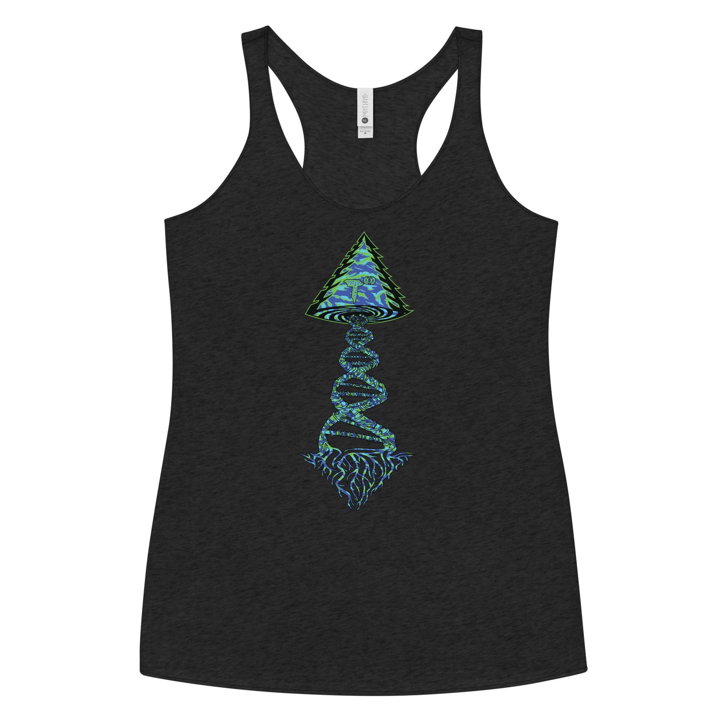 Next Level Women's Racerback Tank "DNA TREE VORTEX" Tiger Stripe Wildin' Edition