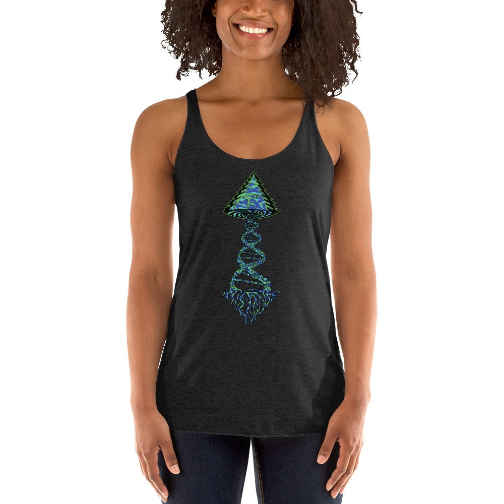 Next Level Women's Racerback Tank "DNA TREE VORTEX" Tiger Stripe Wildin' Edition