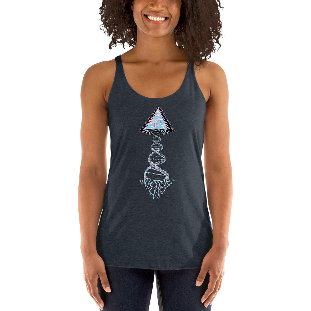 Next Level Women's Racerback Tank "DNA TREE VORTEX" Tiger Stripe Elegant Edition