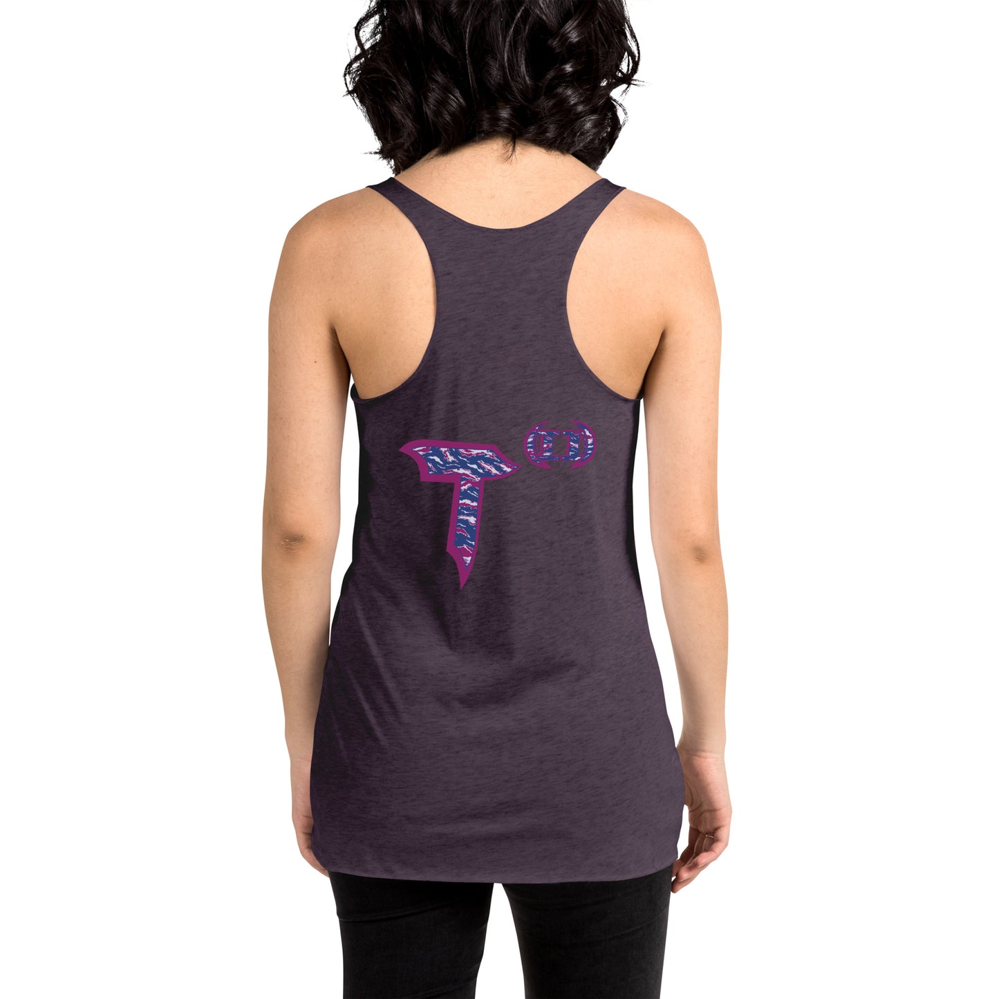 Next Level Women's Racerback Tank "DNA TREE VORTEX" Tiger Stripe Blurple Edition