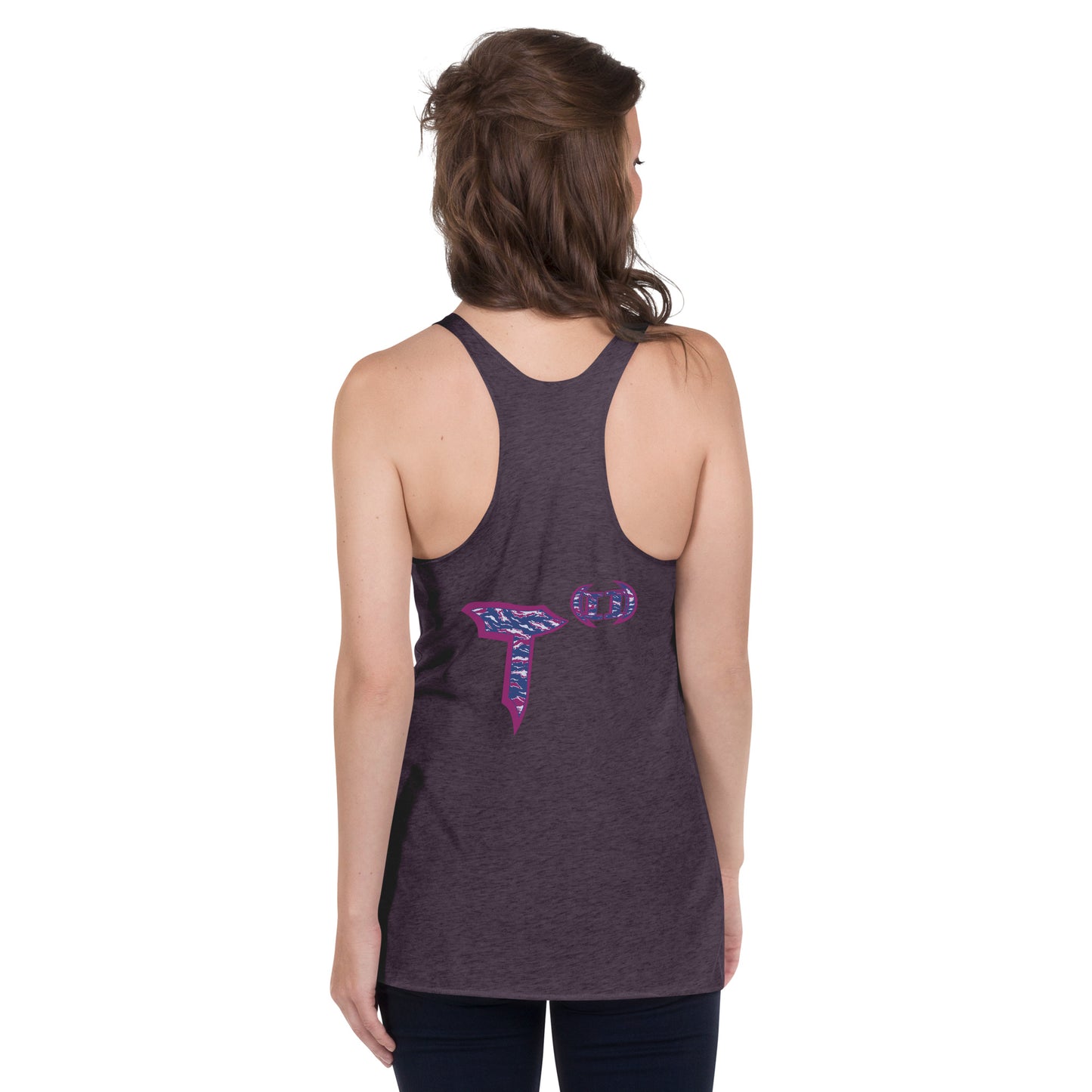 Next Level Women's Racerback Tank "DNA TREE VORTEX" Tiger Stripe Blurple Edition