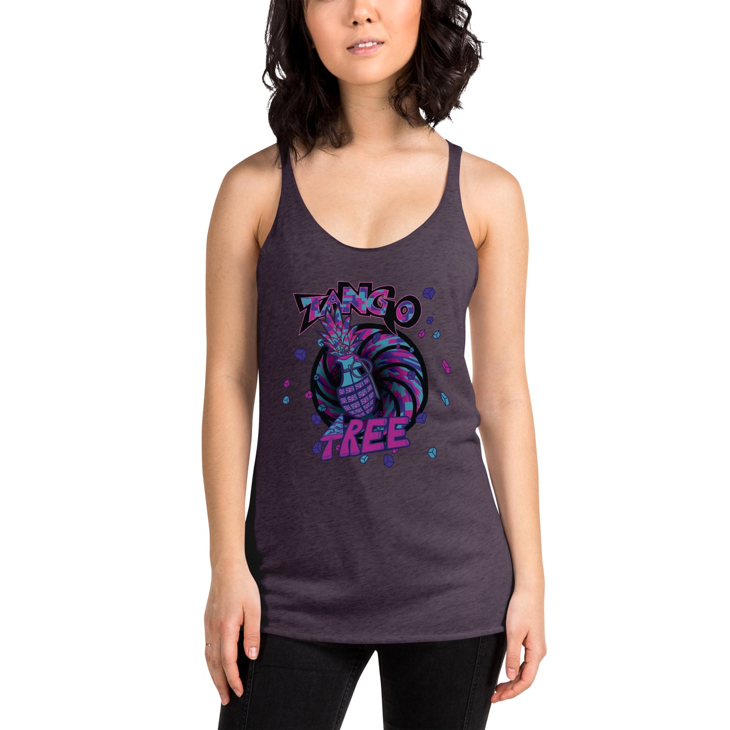 Next level Women's Racerback Tank "Digi The Pineapple Grenade Vortex" Digital Magic Edition