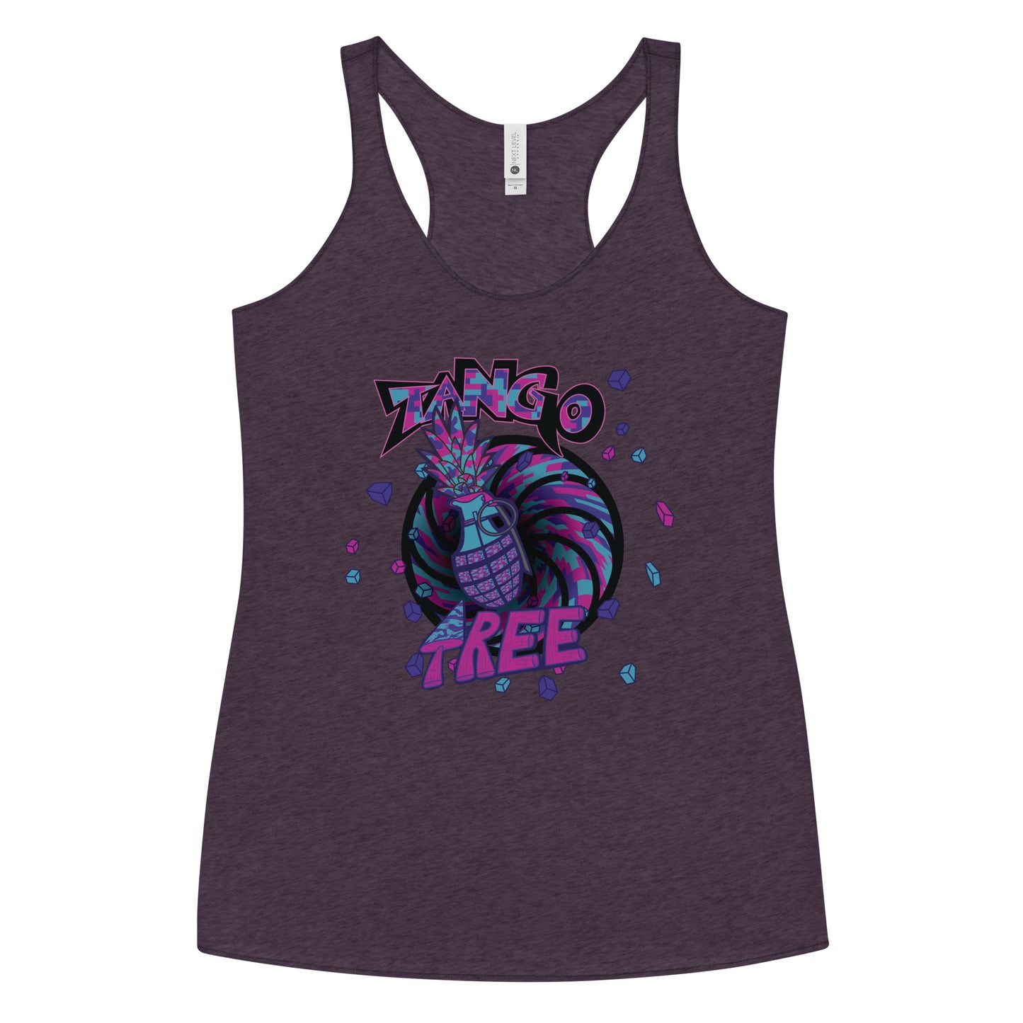 Next level Women's Racerback Tank "Digi The Pineapple Grenade Vortex" Digital Magic Edition