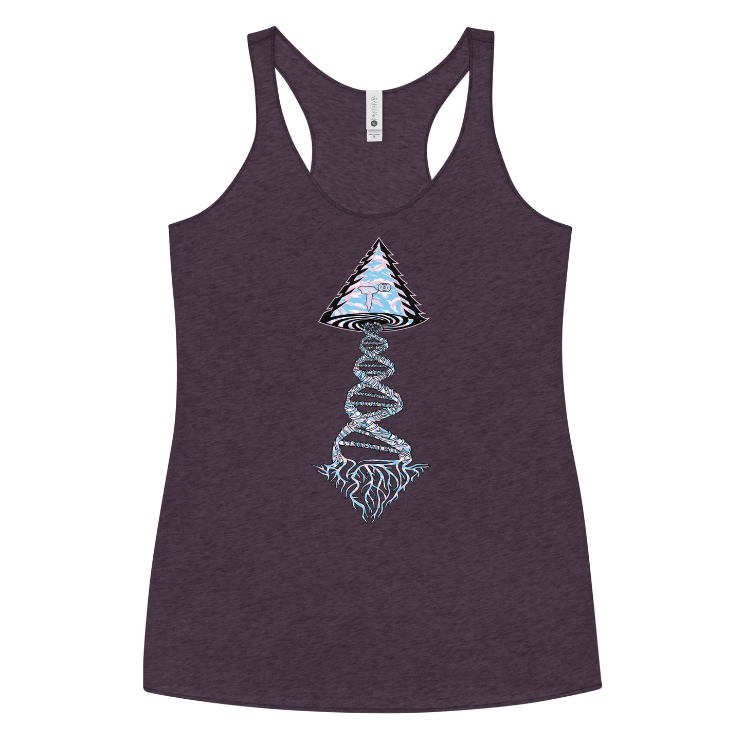 Next Level Women's Racerback Tank "DNA TREE VORTEX" Tiger Stripe Elegant Edition