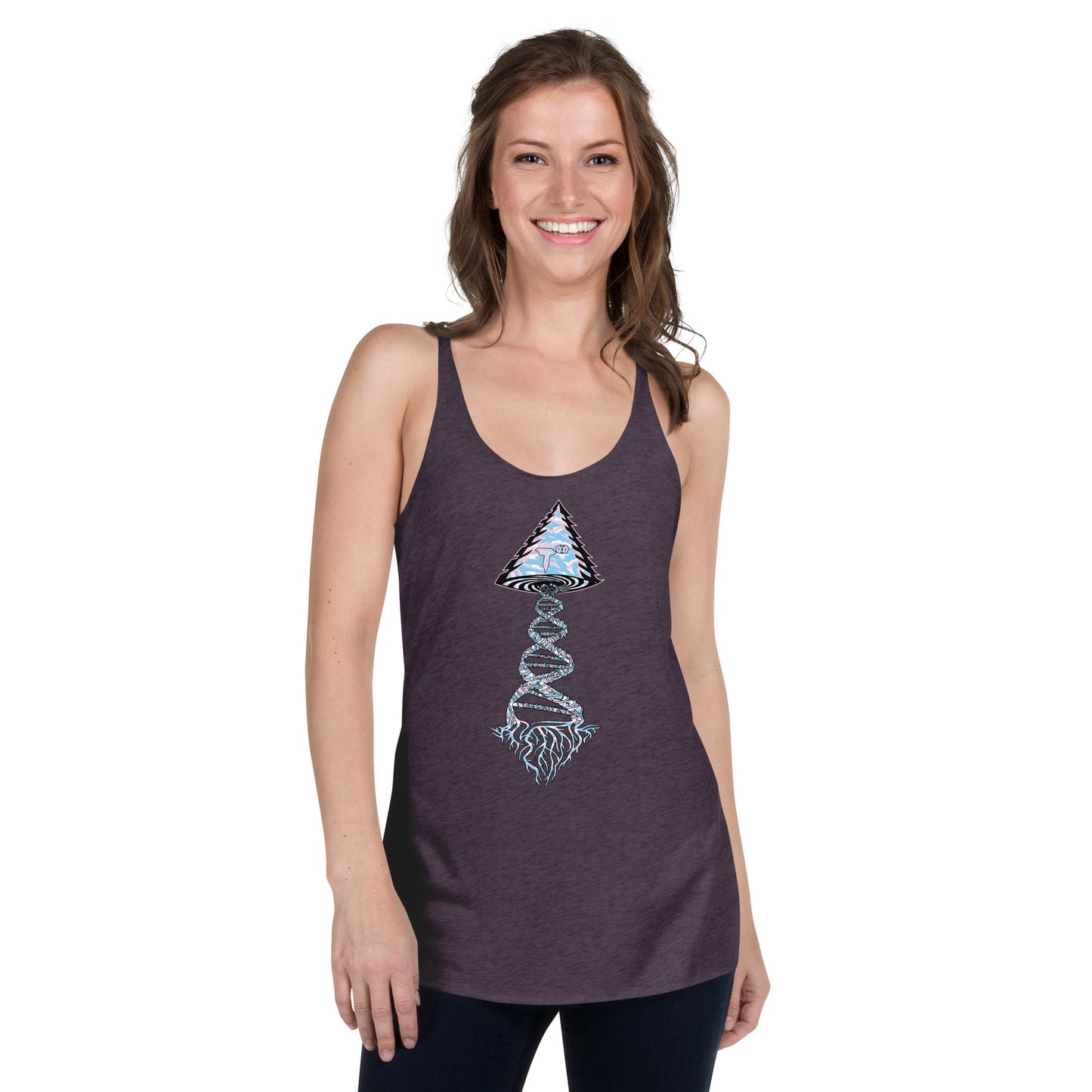 Next Level Women's Racerback Tank "DNA TREE VORTEX" Tiger Stripe Elegant Edition