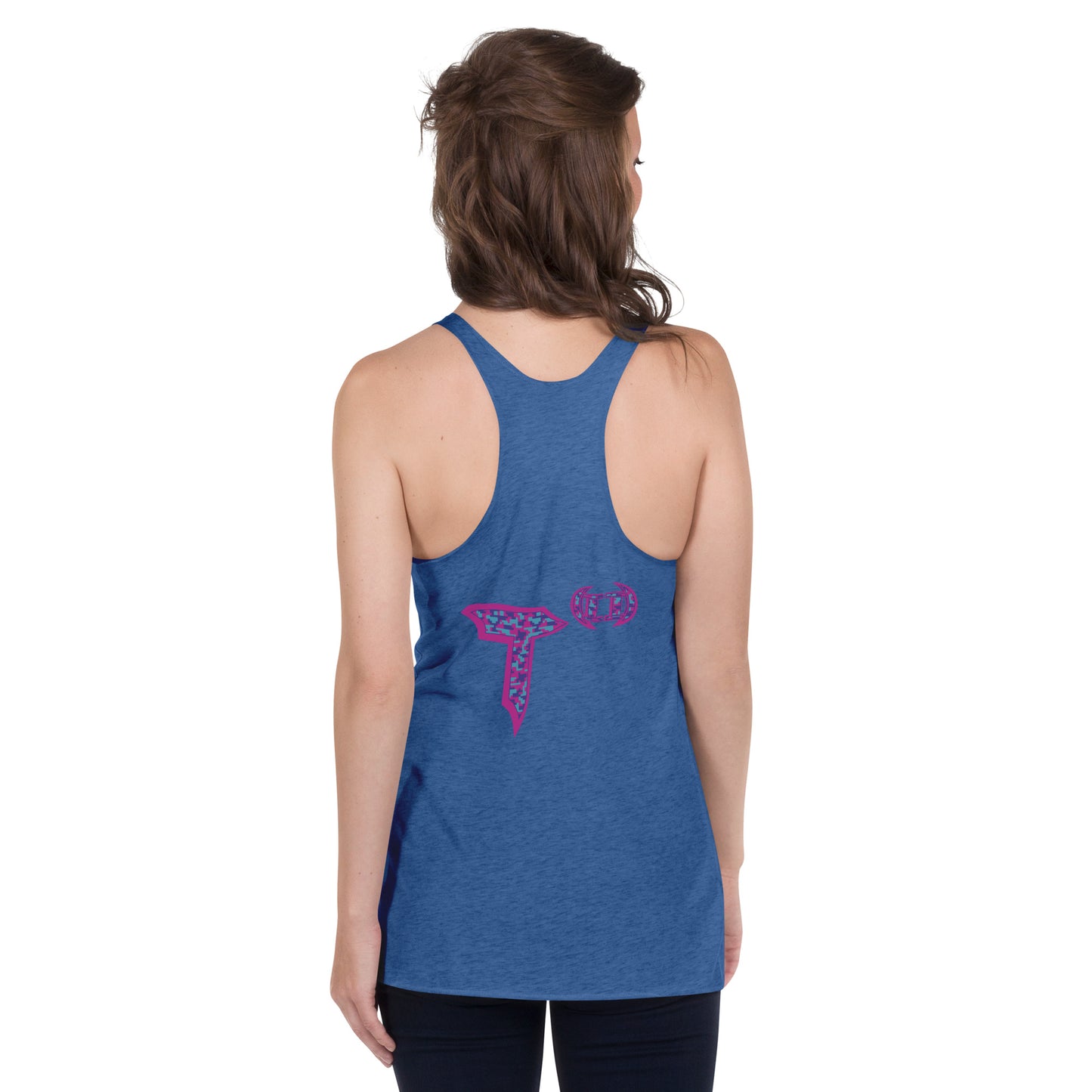 Next level Women's Racerback Tank "Digi The Pineapple Grenade Vortex" Digital Magic Edition