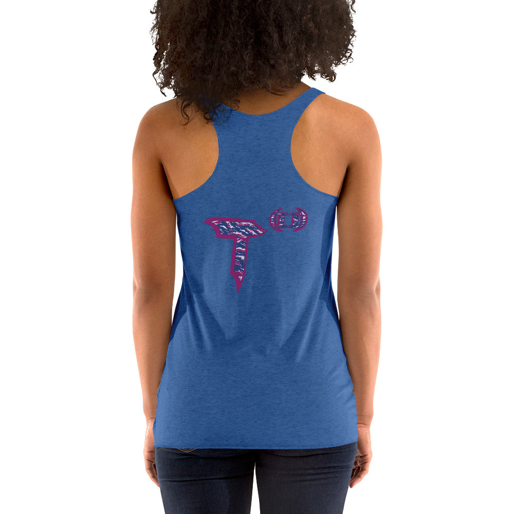 Next Level Women's Racerback Tank "DNA TREE VORTEX" Tiger Stripe Blurple Edition