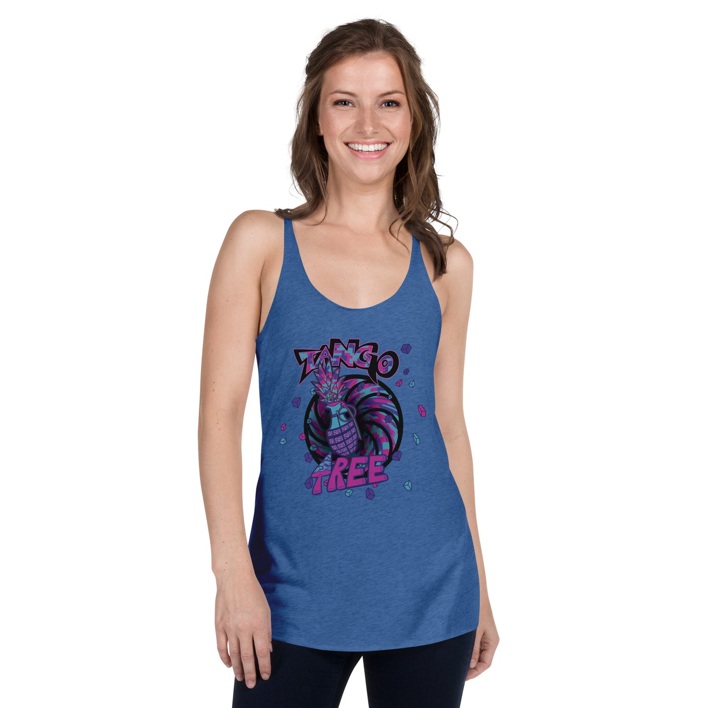 Next level Women's Racerback Tank "Digi The Pineapple Grenade Vortex" Digital Magic Edition