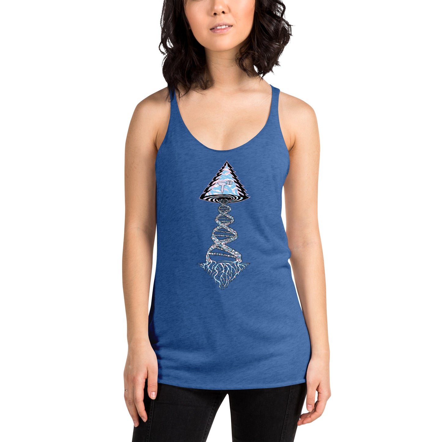 Next Level Women's Racerback Tank "DNA TREE VORTEX" Tiger Stripe Elegant Edition