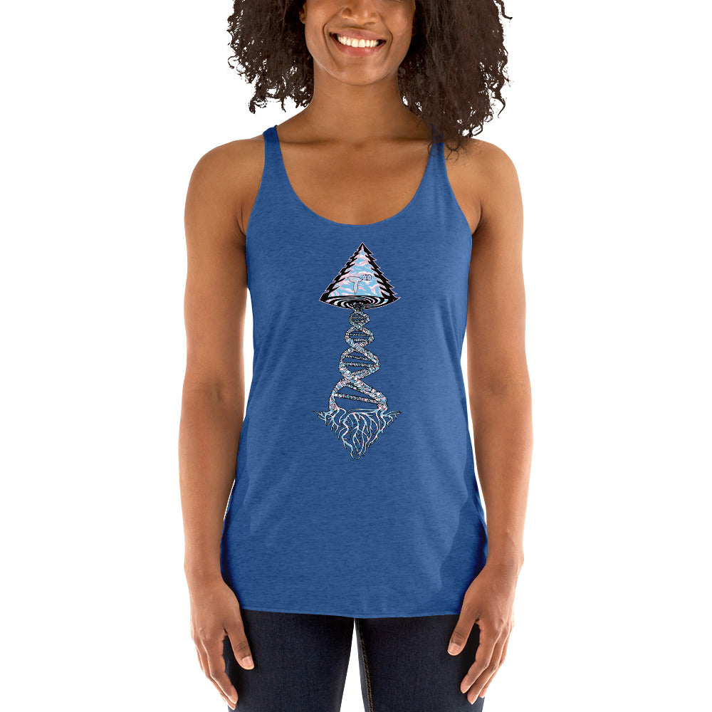 Next Level Women's Racerback Tank "DNA TREE VORTEX" Tiger Stripe Elegant Edition