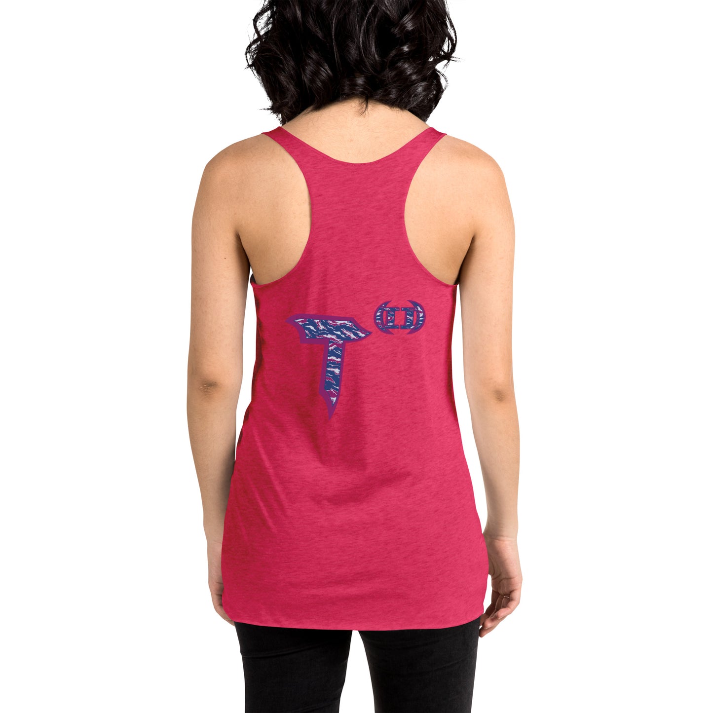 Next Level Women's Racerback Tank "DNA TREE VORTEX" Tiger Stripe Blurple Edition