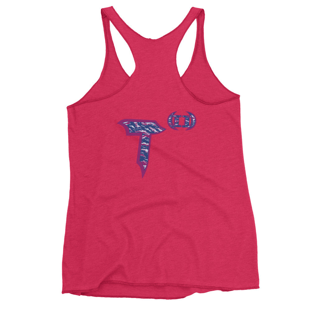 Next Level Women's Racerback Tank "DNA TREE VORTEX" Tiger Stripe Blurple Edition