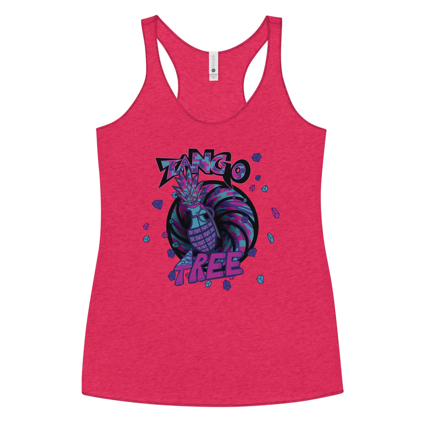 Next level Women's Racerback Tank "Digi The Pineapple Grenade Vortex" Digital Magic Edition