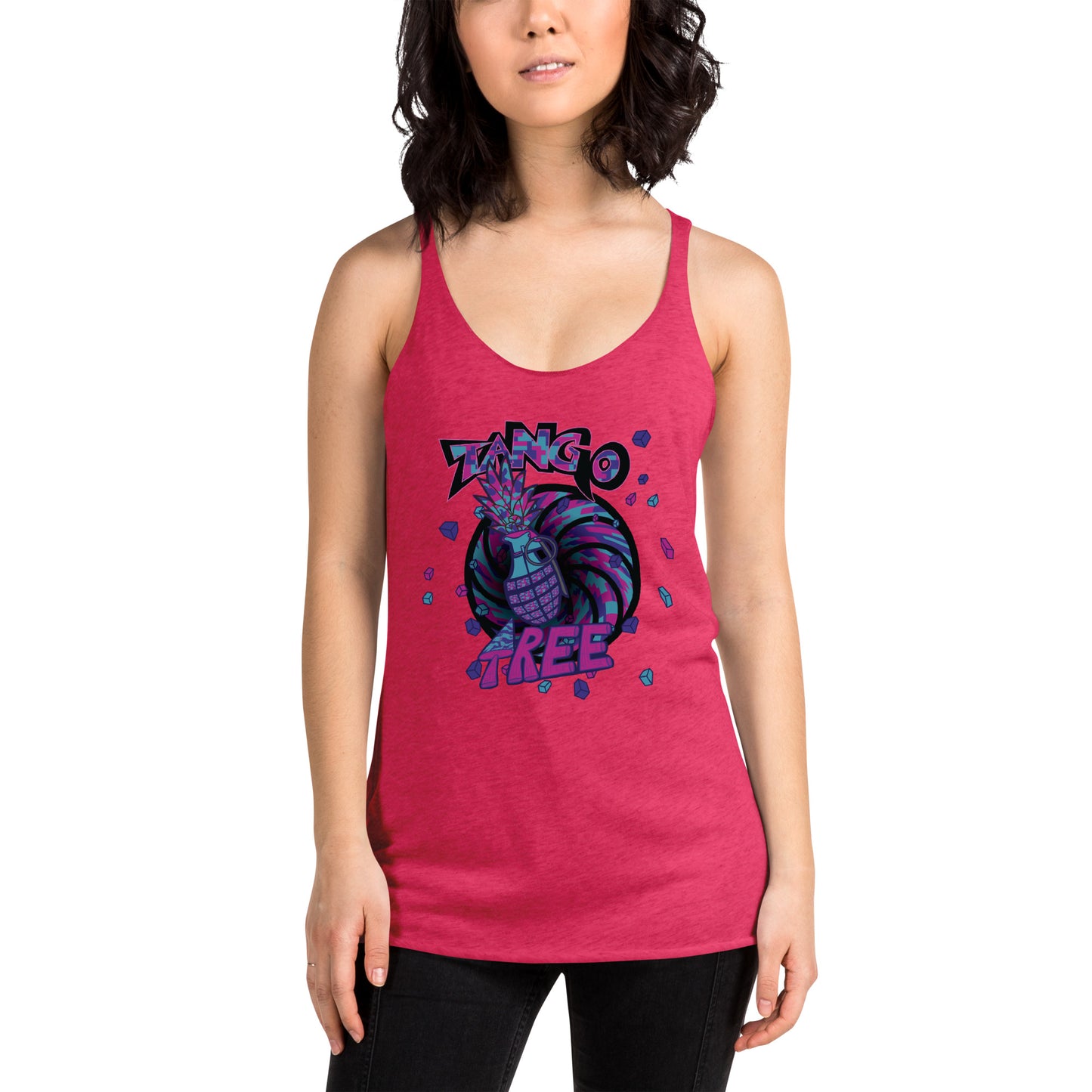 Next level Women's Racerback Tank "Digi The Pineapple Grenade Vortex" Digital Magic Edition