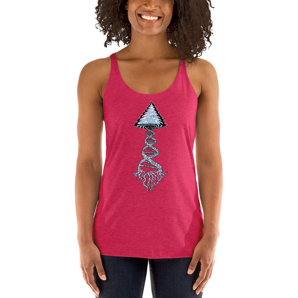 Next Level Women's Racerback Tank "DNA TREE VORTEX" Tiger Stripe Elegant Edition