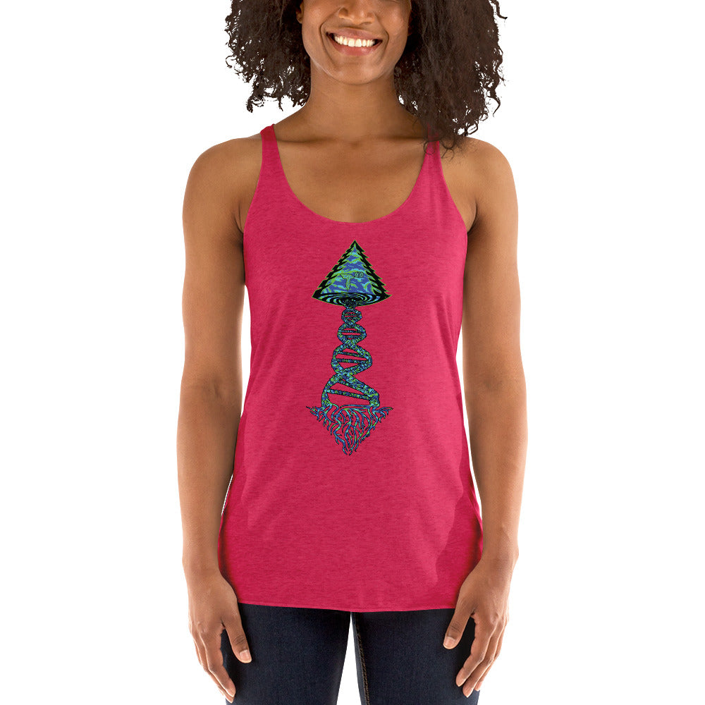 Next Level Women's Racerback Tank "DNA TREE VORTEX" Tiger Stripe Wildin' Edition