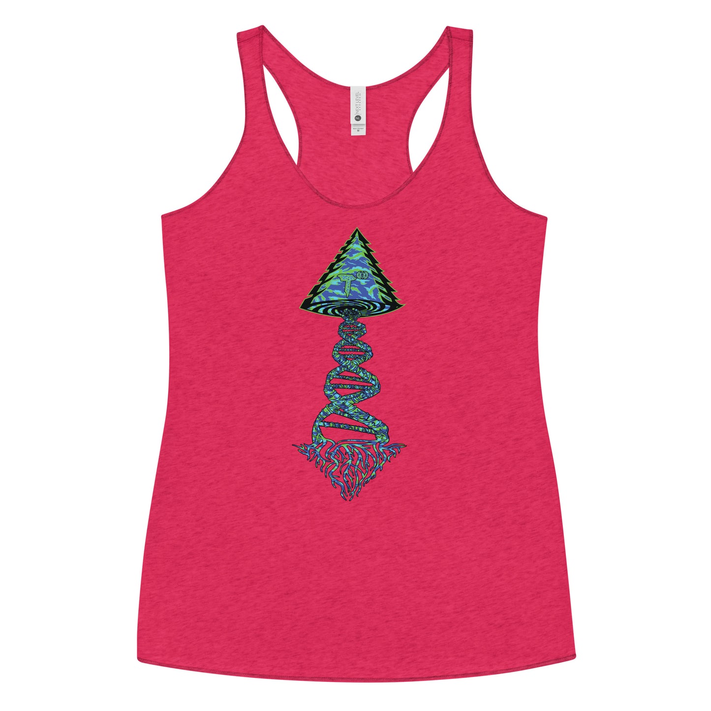 Next Level Women's Racerback Tank "DNA TREE VORTEX" Tiger Stripe Wildin' Edition