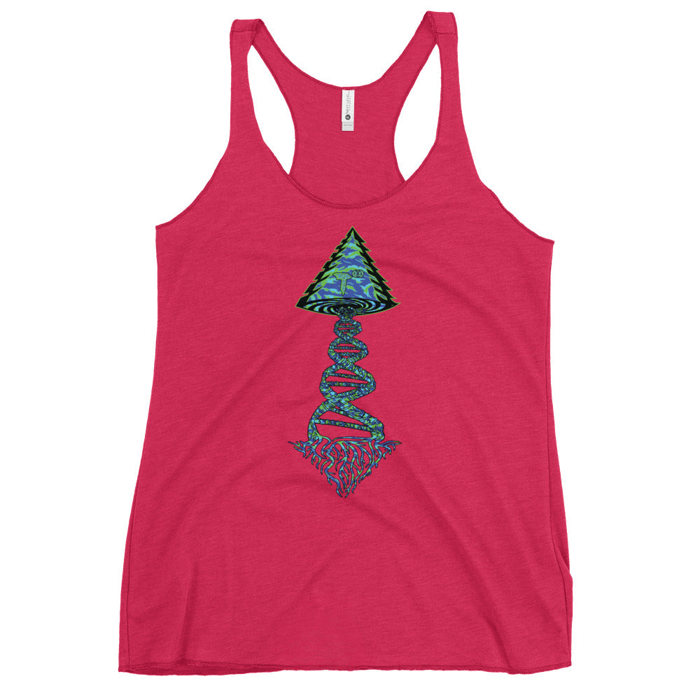 Next Level Women's Racerback Tank "DNA TREE VORTEX" Tiger Stripe Wildin' Edition