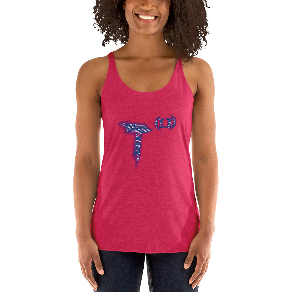 Next Level Women's Racerback Tank "T(2)" Tiger Stripe Blurple Edition