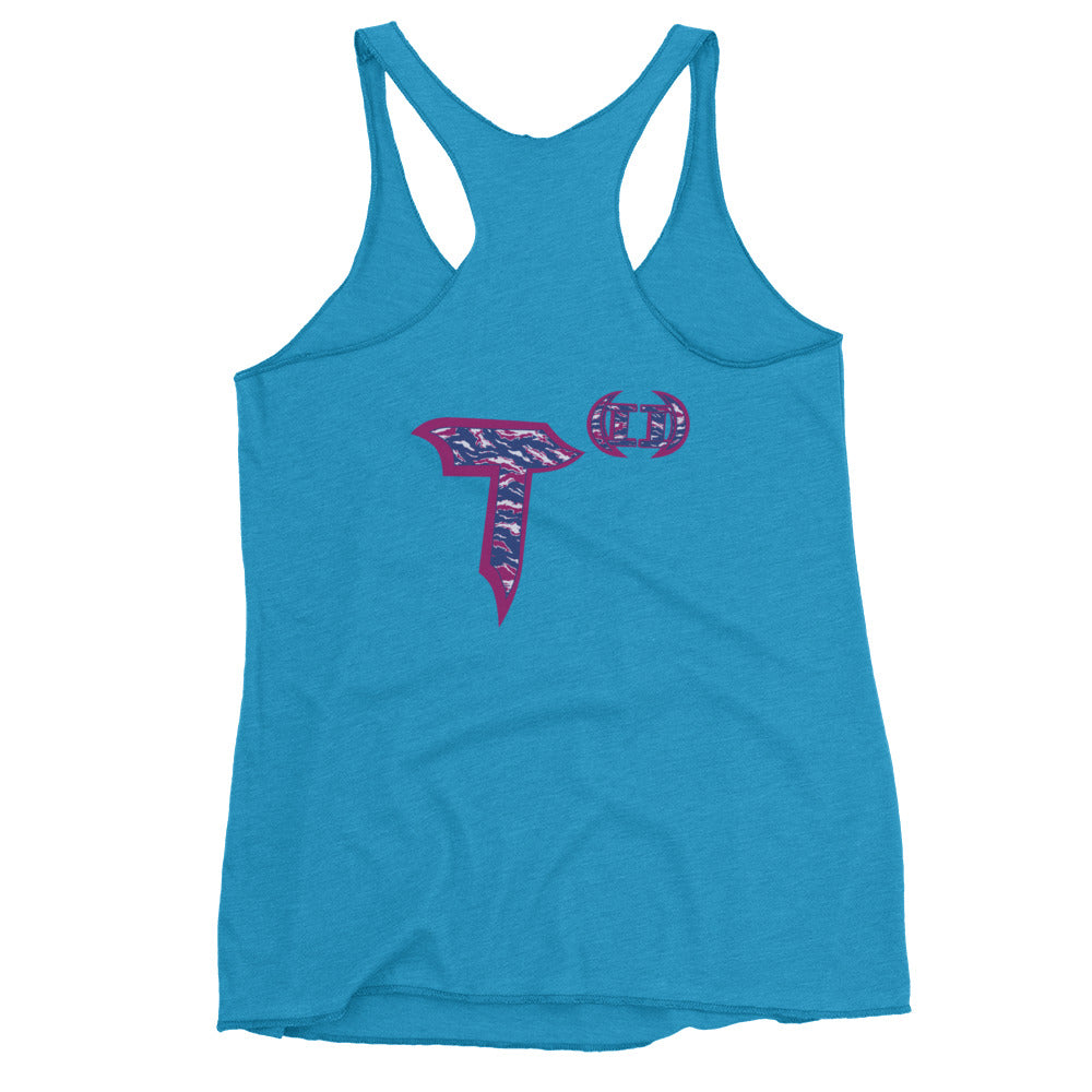 Next Level Women's Racerback Tank "DNA TREE VORTEX" Tiger Stripe Blurple Edition