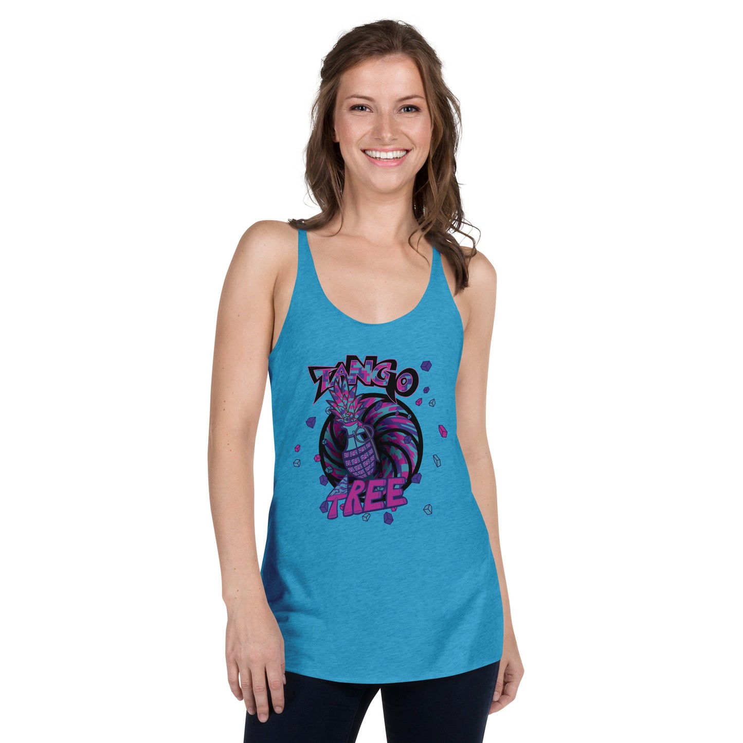 Next level Women's Racerback Tank "Digi The Pineapple Grenade Vortex" Digital Magic Edition