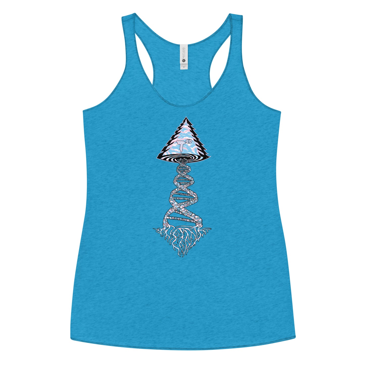 Next Level Women's Racerback Tank "DNA TREE VORTEX" Tiger Stripe Elegant Edition