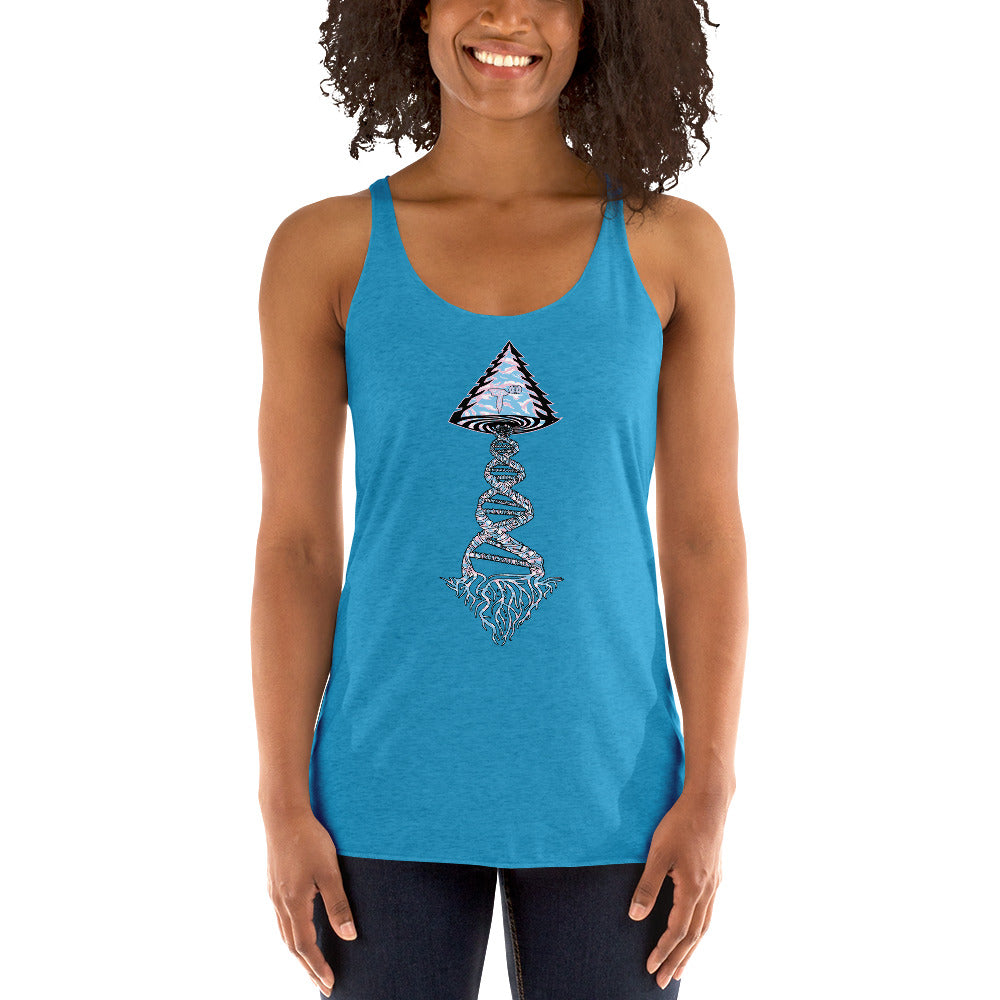 Next Level Women's Racerback Tank "DNA TREE VORTEX" Tiger Stripe Elegant Edition