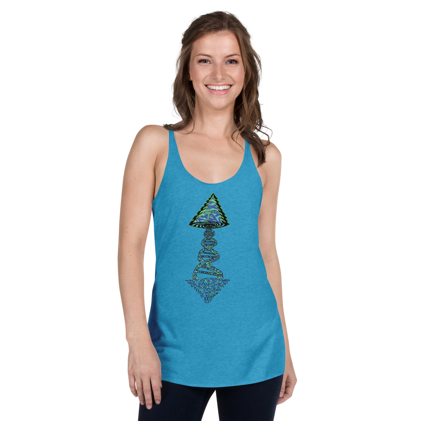 Next Level Women's Racerback Tank "DNA TREE VORTEX" Tiger Stripe Wildin' Edition