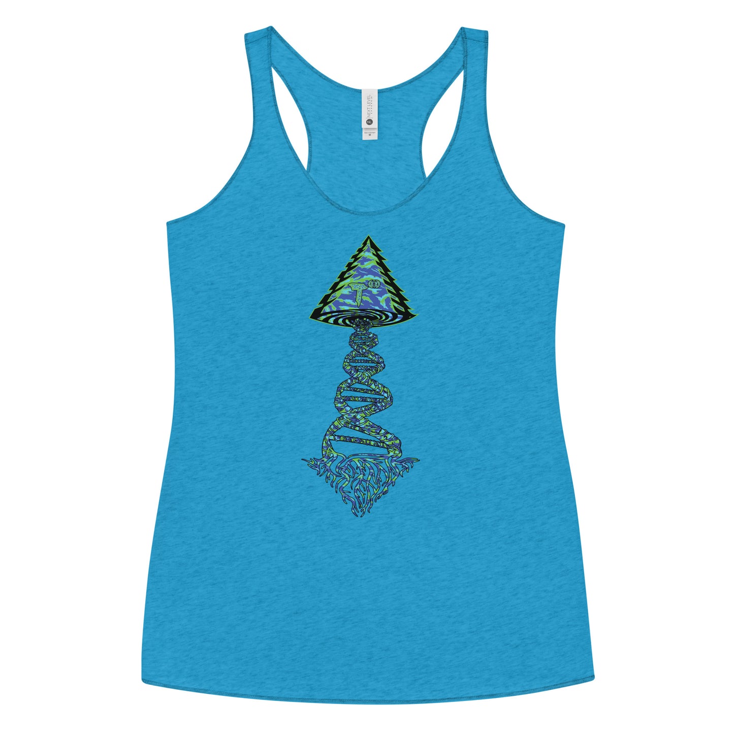 Next Level Women's Racerback Tank "DNA TREE VORTEX" Tiger Stripe Wildin' Edition