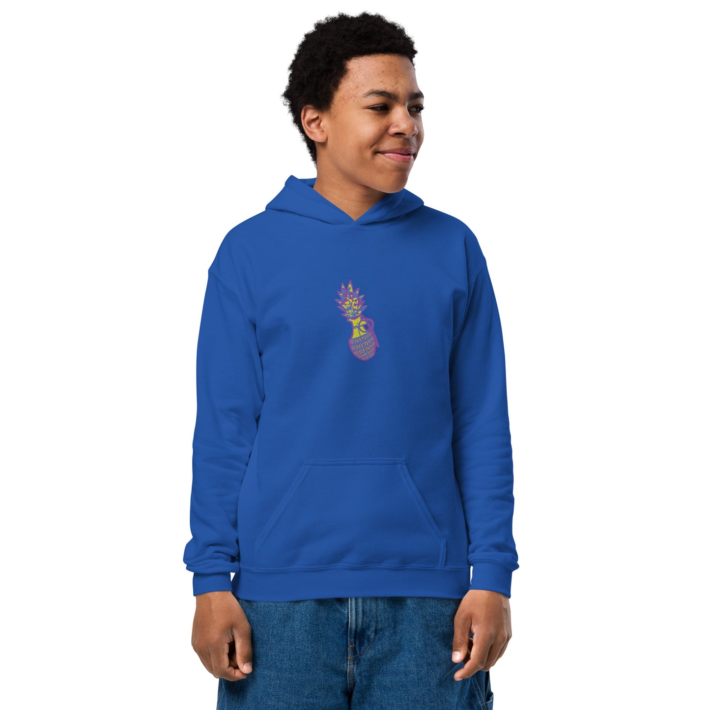 Youth heavy blend hoodie "Digi The Pineapple Grenade Vortex" Stylin' Edition