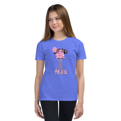 Youth Short Sleeve T-Shirt "Tango Pink Rose of Life Vortex"