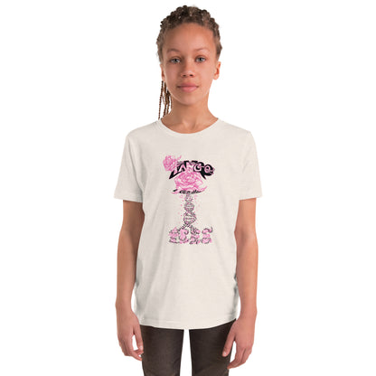 Youth Short Sleeve T-Shirt "Tango Pink Rose of Life Vortex"