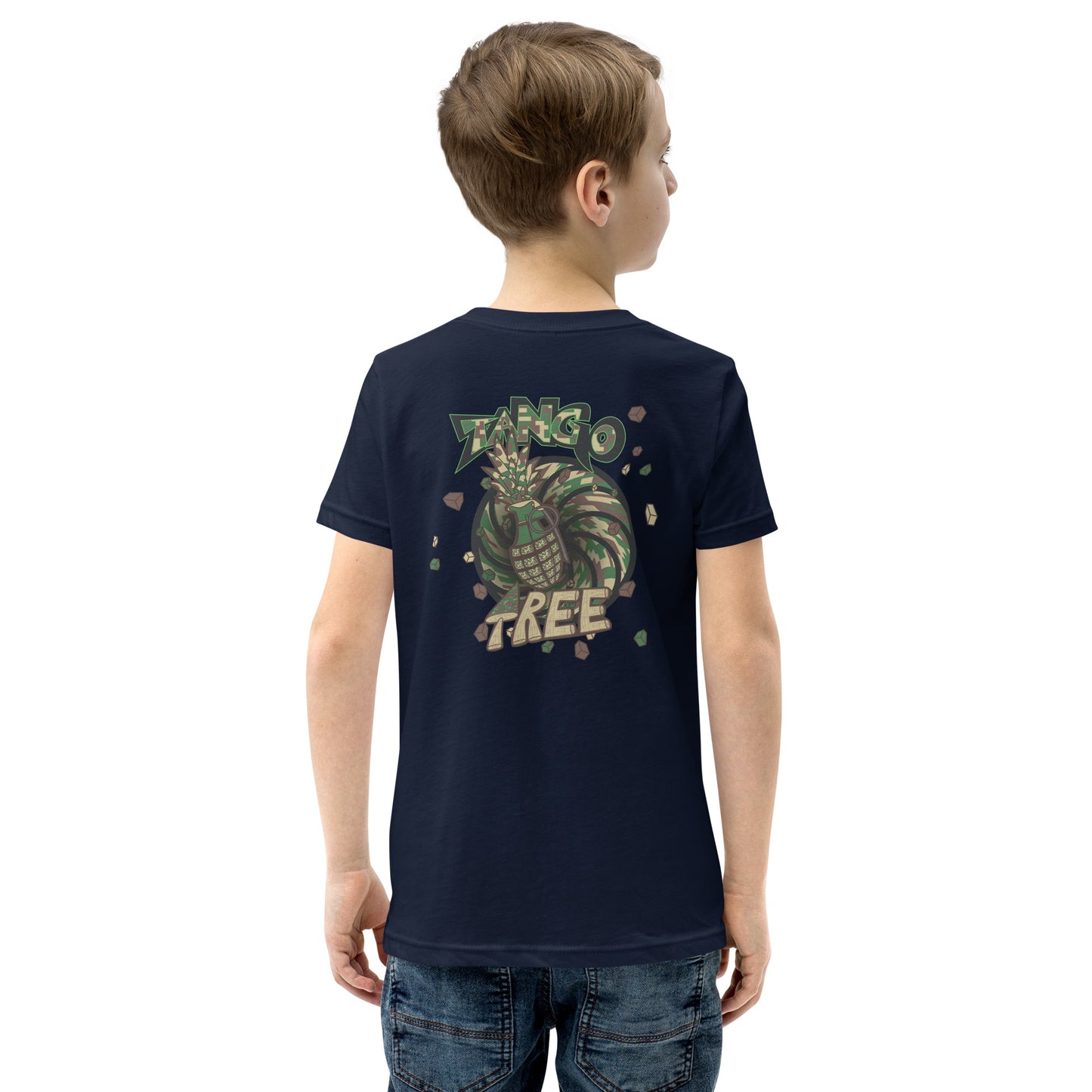 Youth Short Sleeve T-Shirt "Digi The Pineapple Grenade Vortex!" Digital Can't See Me Edition
