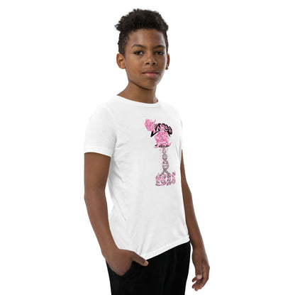 Youth Short Sleeve T-Shirt "Tango Pink Rose of Life Vortex"